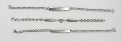 Spiedel ID Bracelets, Silver Plated, 3 styles Assorted 6pc