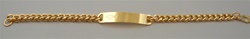 ID Bracelet, Double Heart and Arrow engraved, Gold Plated, 6pc set