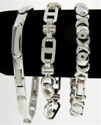 6pc Assorted Silver Bracelets
