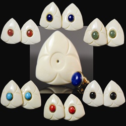 Genuine Stone & Bone Earrings
