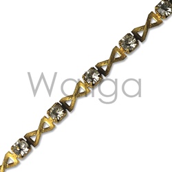 Wholesale Swarovski Fancy Brass Rhinestone Chain - Bow with Crystal - Available in lite amethyst, crystal, topaz, lite multi & dark multi.