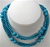 Beautiful Endless Synthetic Turquoise Necklace. 10mm beads alternating with 3-rows of 4mm beads. Necklace is 30" long