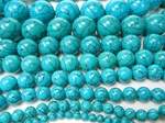 Simulated Turquoise Round Beads, 16 inches, temporary strung