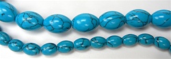 Simulated Turquoise Oval Beads, 16 inches, temporary strung