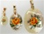 Oval Mother of Pearl Scrimshaw Pendants with Gold Bail Yellow Rose