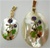 Oval Mother of Pearl Scrimshaw Pendants with Gold Bail - Shamrock