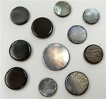 Genuine Mother of Pearl Round Black NO Hole Discs - 8mm, 10mm, 12mm