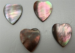 Genuine Mother of Pearl Black 9mm Heart