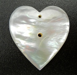 Mother of Pearl Heart Pendants Earrings with 2 holes
