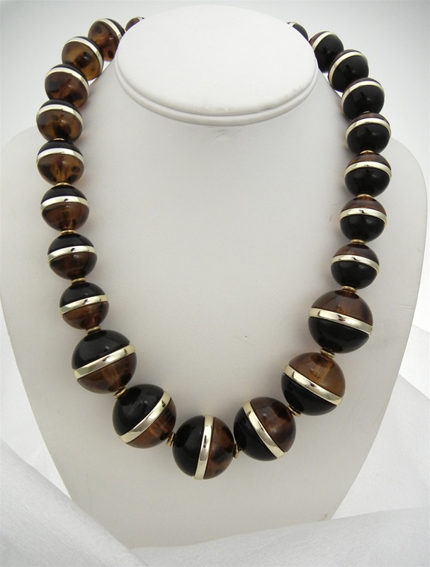 Seya HUGE 30mm Round Black Beaded Necklace | Etsy | Necklace, Beaded  necklace, Black beads