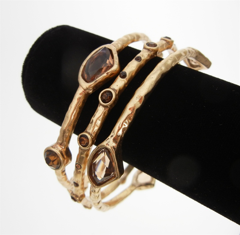 Vintage AB 18K GP Gold Plated Bangle Bracelet Designer | eBay