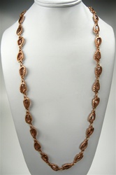 Chico's Stone and Metal Fashion Necklace, 36" with extender, Topaz/Matt Gold