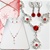 Crystal & Ruby Necklace and Earring Set