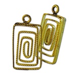 Wholesale Brass Wire Rectangle  Pendants 12x20mm. (25pc minimum)