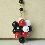 Wholesale Japanese Glass Bead Cluster Black, red & white, 8mm bead cluster.