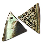 Genuine Abalone Pendant Triangle shell pendants. Front and back shown, inside polished. Sizes vary 1". (10 pcs minimum)
