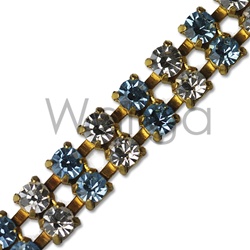 Double Row Light Sapphire and Crystal Rhinestone Chain