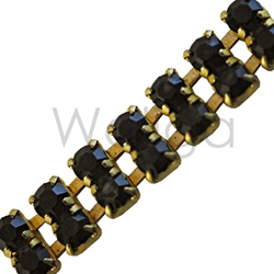 Jet Double Row Swarovski Rhinestone Chain