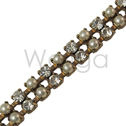 Double Row Peridot and Crystal Rhinestone Chain