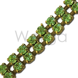 Peridot Double Row Swarovski Rhinestone Chain