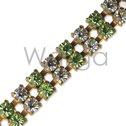 Double Row Peridot and Crystal Rhinestone Chain