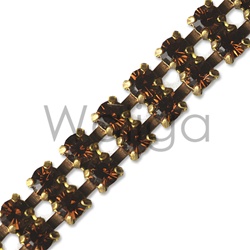 Double Row Smoked Topaz Rhinestone Chain