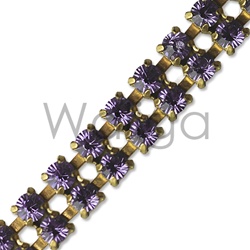 Double Row Tanzanite Rhinestone Chain