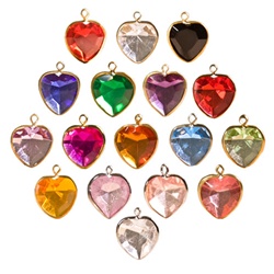 Lucite Channel Heart, Asst. Colors