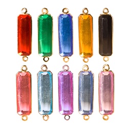 Lucite Channel Octagon, 5X15mm, Two Loop, Asst. Colors, Raw