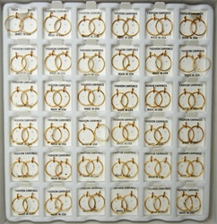Carded Pierced Earring (Easel Back) Display, 36 sets, Gold Hoop Earrings
