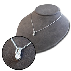 Wholesale Sterling Silver Tone Rhinestone Necklace