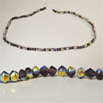 Glass Bi-cone Amethyst Beads