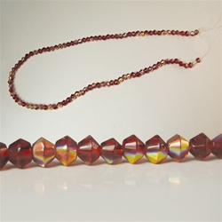 Glass Bi-cone Siam Beads