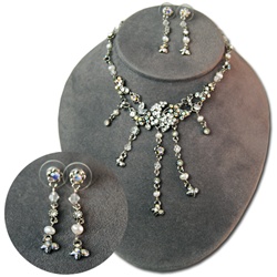 Aurora Borealis & Crystal Necklace & Earring Set