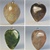 Genuine Assorted Agate Heart Pendants