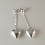 sterling silver dangle heart earrings