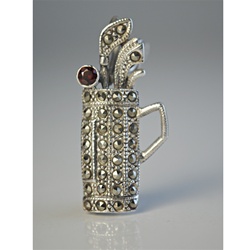 Sterling Silver Ruby Golf Cart Pin