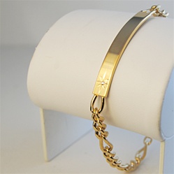 Wholesale Genuine Diamond ID Bracelet Captivating engraver ready bracelet, 8" comes with gift box.