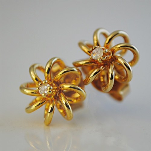Wholesale 14K Gold filled Diamond Earrings Stunning genuine diamond gold filled earrings, 8mm.