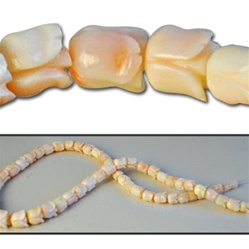 Wholesale Coral Beads Genuine angel skin coral, carved tulip beads, 5mm-10mm, sold by the strand, (64 beads per strand).