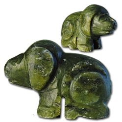 Genuine Jade Dog Figurine Genuine jade figurine. 1 3/4" x 1 1/4".