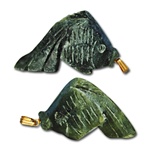 Genuine Jade Fish Pendant Carved genuine jade fish pendant. 1" x 1/2". (1 dozen minimum)