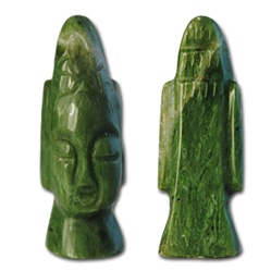 Genuine Jade Head Figurine Genuine jade figurine. 5/8" x 1 3/4".