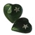 Genuine Jade Heart Genuine jade heart with silver star. 1/2" wide. (1dozen minimum)