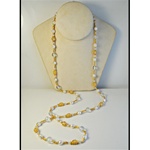 Wholesale Pearl & Gold Bead Necklace Elegant gold filigree bead & pearl necklace 40".
