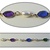 Hexagon & Pearl Crystal Lucite Chain Multi colored crystal lucite stones in silver plated setting. 8 colored stones with alternating 8mm pearls, sold in 10 Feet minimum lengths.
