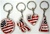 Patriotic Key Chains Assorted Styles Sold by the Dozen, Triangle, Heart, Circle, Butterfly