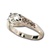 Lady's High Quality Cubic Zirconia Rings</B><br>Silver Plated Ring with Crystal Stone and Side Accents