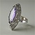 Lady's High Quality Cubic Zirconia Rings Silver Plated Cocktail Ring with Lg Amethyst Marquise CZ and Filigree Setting. L304A