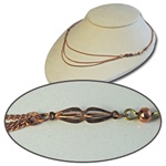 Wholesale Vintage Copper Necklace Made in Korea 16" bib neck with love knots (36pcs minimum)